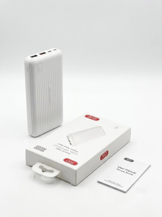 Power Bank XO 10000 mAh ixcham tashqi batareya 2 ta USB va Type-C Micro portli