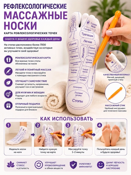 Рефлексологические массажные носки - 