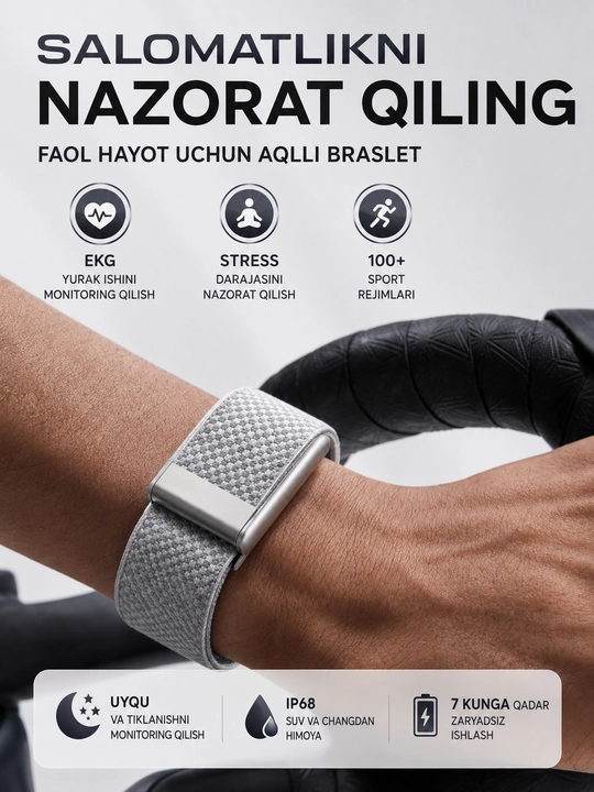 Smart Premium Bracelet – ЭКГ, контроль уровня стресса и более 100 спортивных режимов