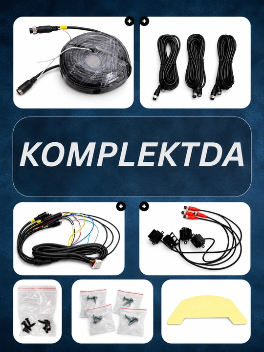 Видеорегистратор для грузового автомобиля TOMBOSS 4 камеры Full HD IP67, кнопочный
