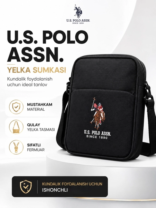 Мужская сумка через плечо POLO. текстильная компактная кросс-боди сумка