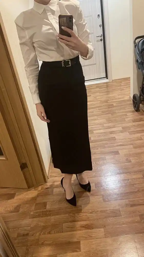 Ayollar va qizlar klassik yubka, maktab va ofis uchun yubka, to‘g‘ri bichimli midi yubka