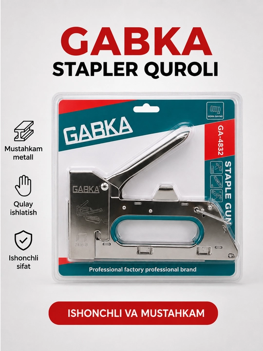 GABKA metall stapler quroli (mebel va qurilish ishlari uchun) - 