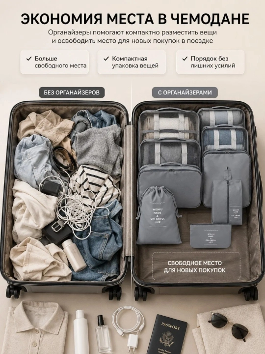 Набор дорожных органайзеров 7 в 1