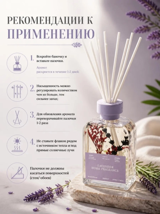 Освежитель воздуха для дома, автомобиля и офиса, диффузор с палочками, 200 мл, NS-03