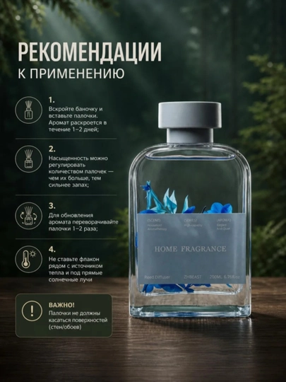 Освежитель воздуха для дома, автомобиля и офиса, диффузор с палочками, 200 мл, NS-03