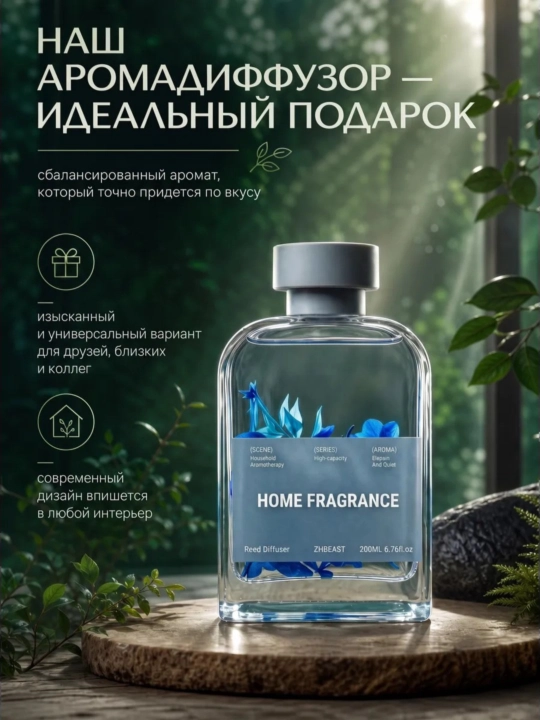 Освежитель воздуха для дома, автомобиля и офиса, диффузор с палочками, 200 мл, NS-03