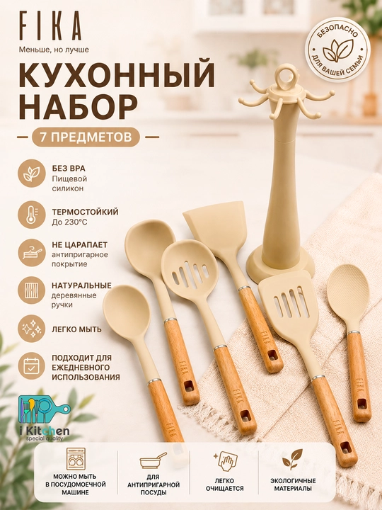 Набор силиконовых кухонных принадлежностей FIKA - 