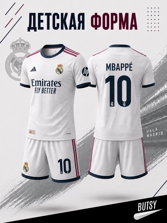 Bolalar uchun futbol formasi bacelona real madrid messi ronaldo mbappe ramos futbol forma - 