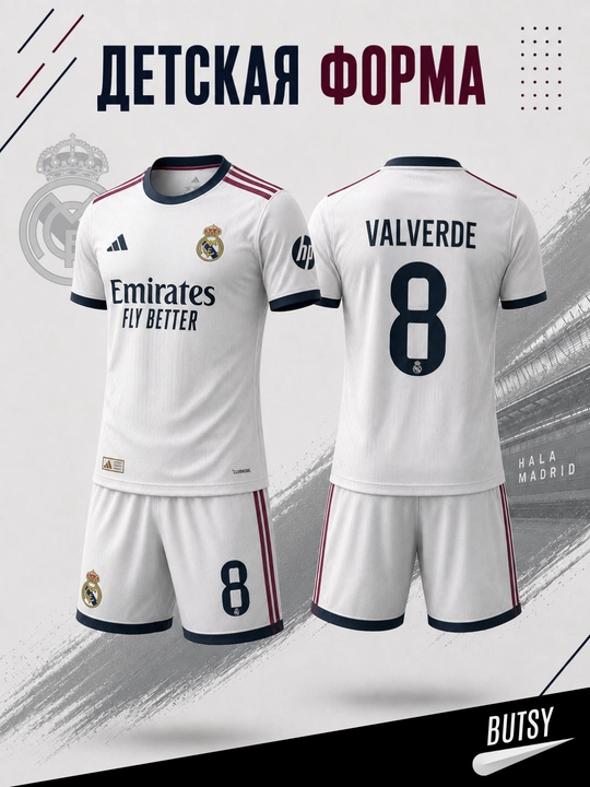 Bolalar uchun futbol formasi bacelona real madrid messi ronaldo mbappe ramos futbol forma - 