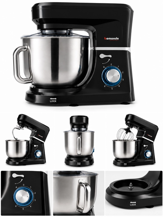 Планетарный миксер Bemonde BM-SM1002SB, 1700 Вт, 7 л, 6 скоростей