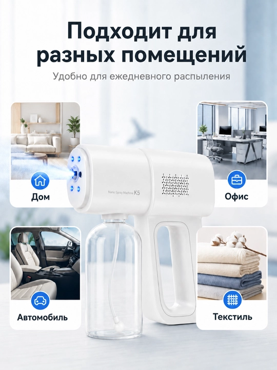 Нано-распылитель для дезинфекции: подходит для спирта и дезинфицирующих растворов