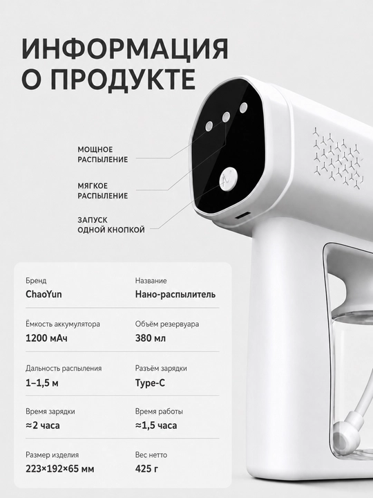 Нано-распылитель для дезинфекции: подходит для спирта и дезинфицирующих растворов