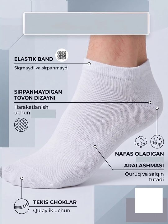 Erkaklar va o‘g‘il bolalar uchun mavsumiy paypoqlar to‘plami, 5 juft