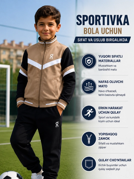 O‘g‘il bolalar uchun sport kostyumi – qulay, zamonaviy va sifatli, 6–8 yosh - 