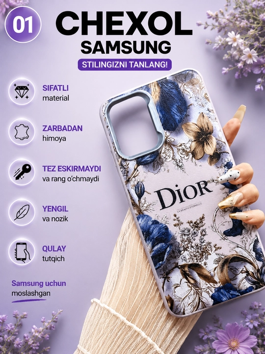 Samsung A 16, A 17, A 56, A10, A12, A54, A52, A51, A34, A35, A36, A37, A26 silikon g‘ilofi