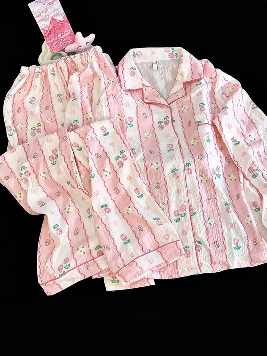 Ayollar uchun uzun yengli uzun shimli pijama – kuz, qish va bahor uchun