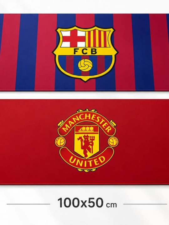 Игровой коврик для стола 100x50 см Barcelona Manchester United XXL Mouse Pad