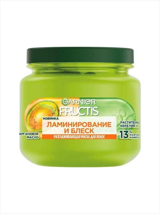 Fructis soch niqobi, laminatsiya va porlash, argan yog'i bilan, 320 ml - 