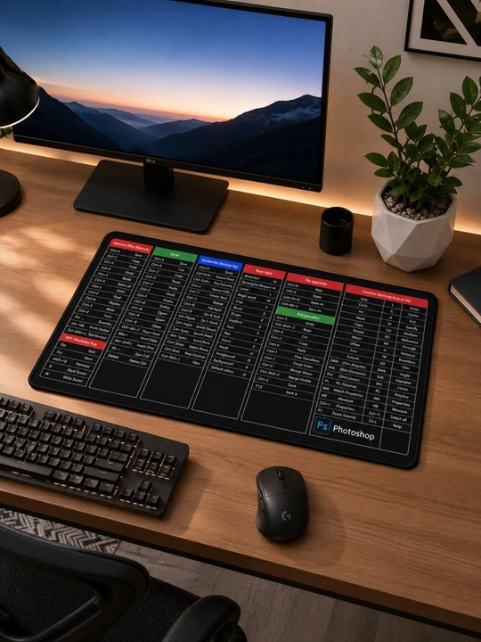 Excel Photoshop CAD Shortcut tezkor tugmali 40x90 o‘lchamli stol gilami