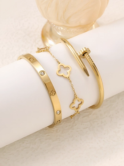Браслет женский, набор женских браслетов 3 в 1 в стиле Cartier из Stainless Steel