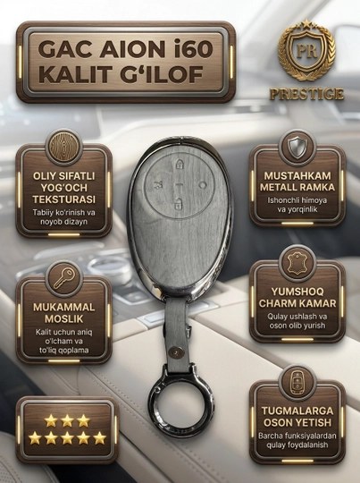 GAC Aion i60 kalit g'ilofi avtomobil pult chexoli charm metall korpus - 