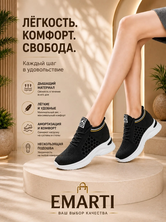 Kuzgi va bahorgi ayollar krossovkalari, nafas oladigan, 35-40 o‘lchamlarda