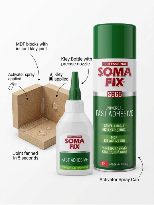 SOMA FIX S665 universal tez yopishtiruvchi kley va aktivator - 