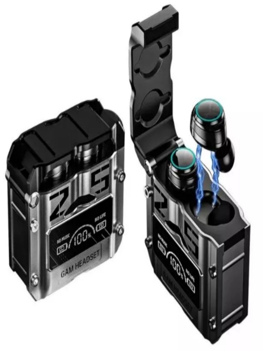Mikrofonli, simsiz naushniklar, Bluetooth, USB, kumush rang, Android / iPhone uchun
