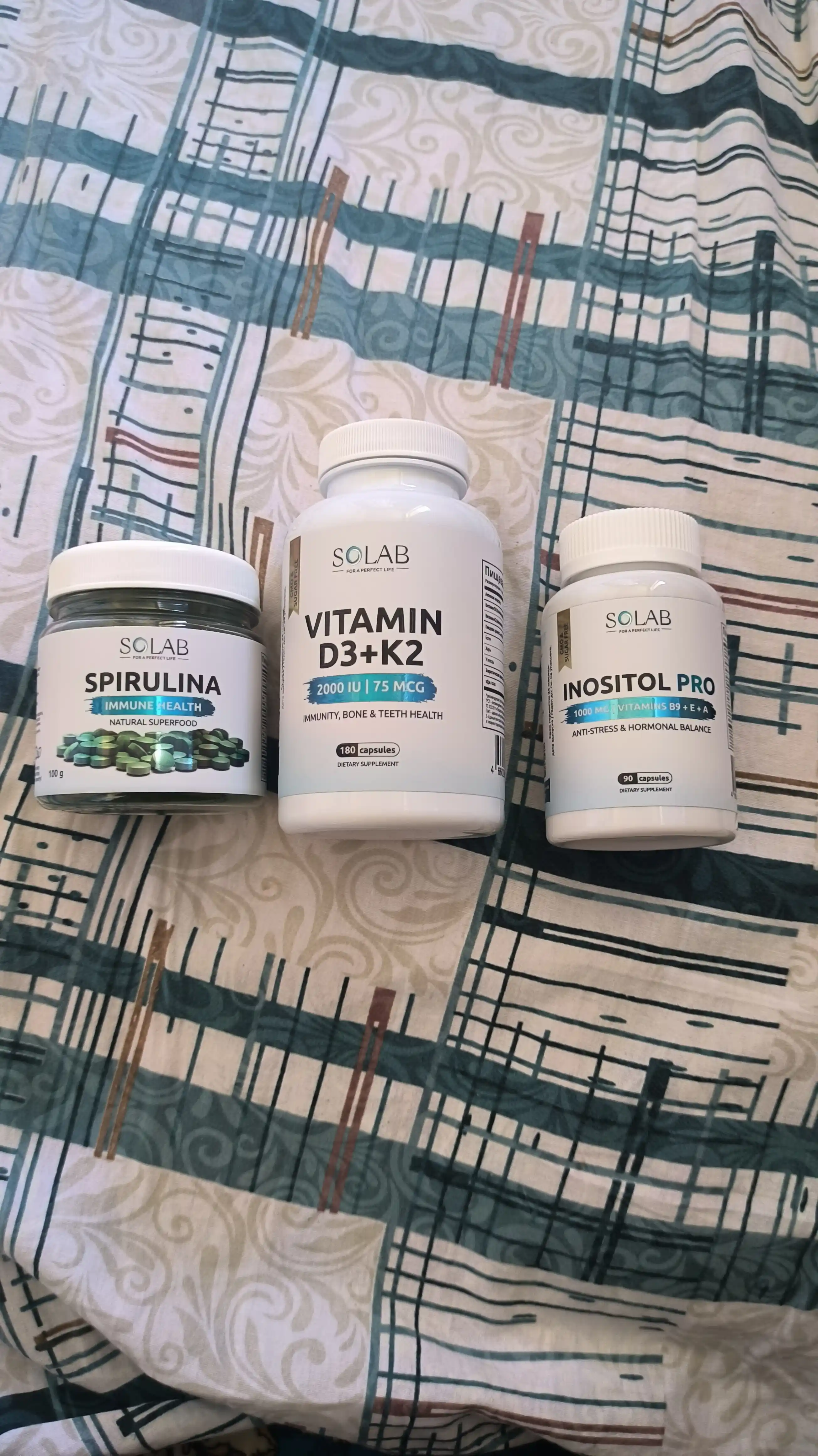 Spirulina tabletkalarda, SOLAB, 100 g, 200 dona