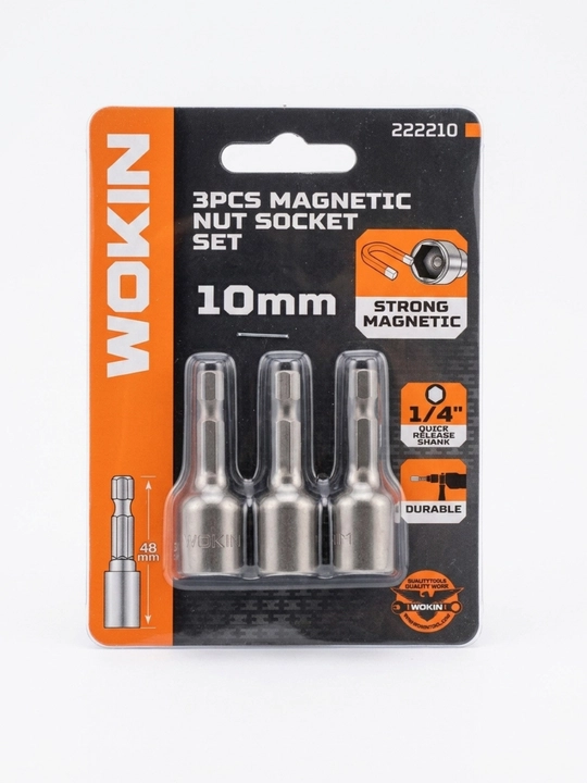 WOKIN 222210 magnitli tortsikli nasadkalar to'plami, 10 mm, 3 dona, 1/4" - 