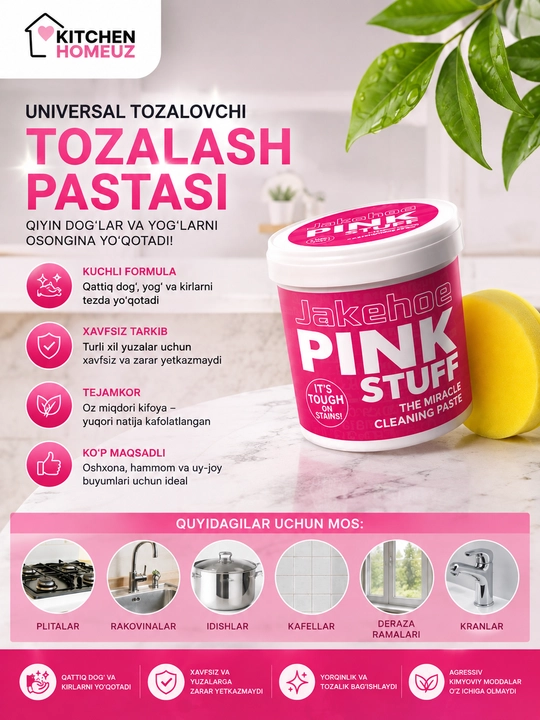 Jakehoe Pink Stuff universal tozalash pastasi