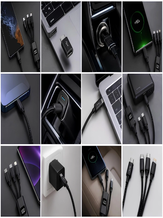 M1 3-в-1 Кабель Type-C / Lightning / Micro USB (65W) с цифровым дисплеем