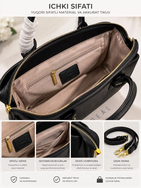 Ayollar sumkasi, shopper, qo’l sumkasi, krossbodi, yelkama, premium, klassik