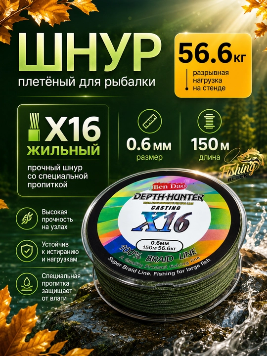 Плетеный шнур для рыбалки - 