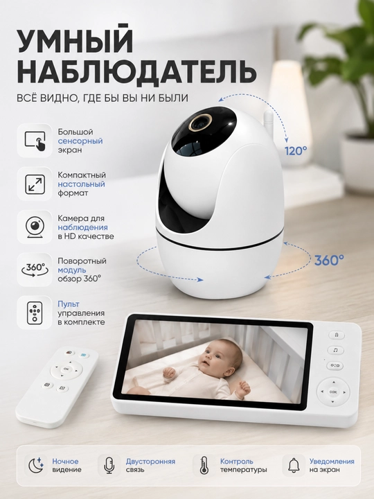 Yangi tug'ilgan chaqaloqlar uchun monitorli simsiz chaqaloq monitori - 