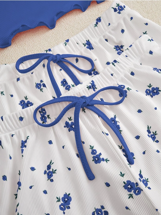 Ayollar uchun 3 tasi 1 da pijama, shim va shortik, ayollar kiyimi, uchtalik