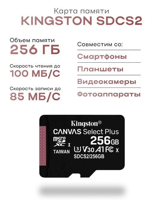 Карта памяти Kingston SDCS2 256GB - 