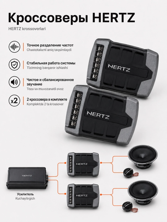 2-компонентная акустическая система Hertz HSK-165 250WATT, Колонки