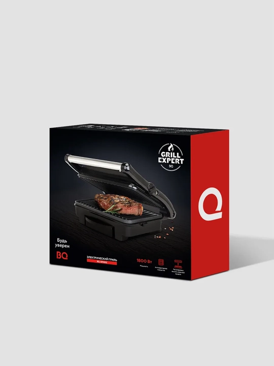 Elektr gril BQ GR1002,1800Vt quvvat,240°C gacha isitish qobiliyati, yopishmaydigan qoplama