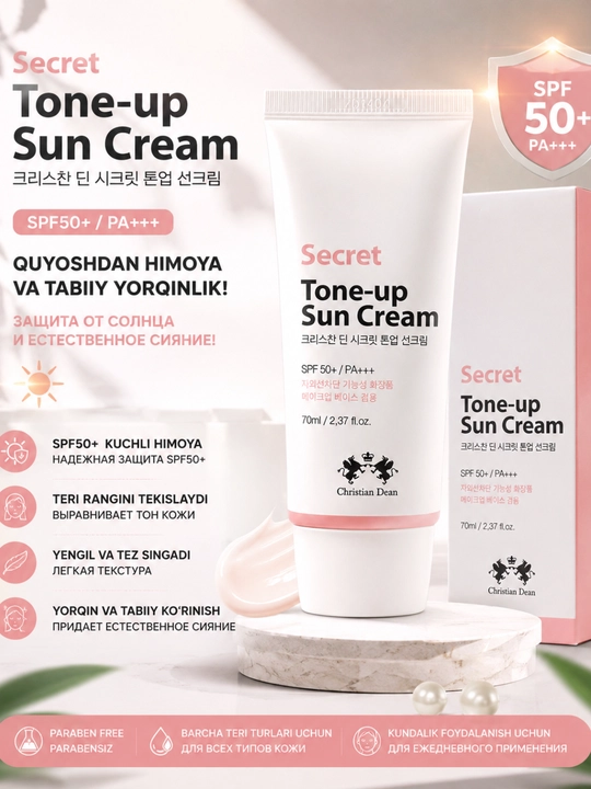 Tonal quyoshdan himoyalovchi krem, yuz uchun krem, SPF50