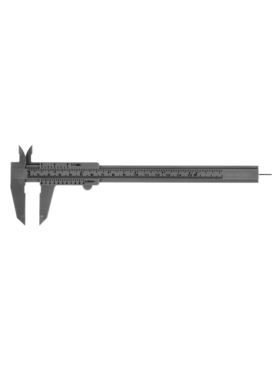 Plastik kaliper LOM 150 mm, aniqligi 0,05 mm, chuqurlik va o'lchamlarni o'lchash