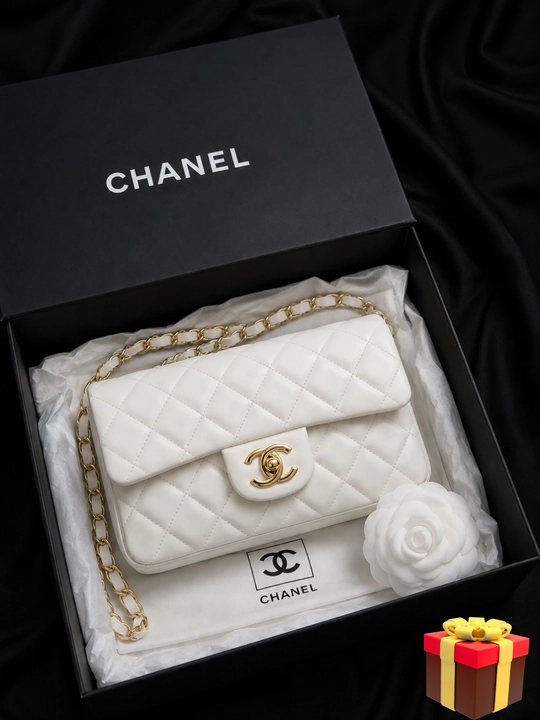 Chanel uslubidagi ayollar yelka sumkasi, zanjirli qavilgan model - 