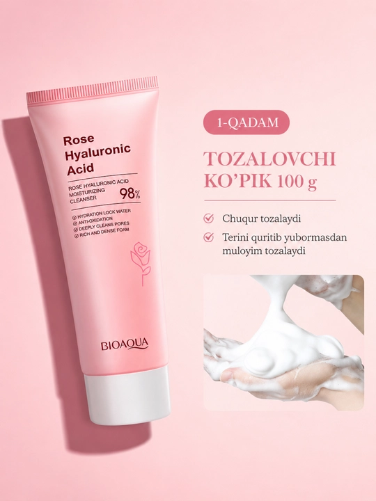 Gialuron kislotali, terini yoshartirish uchun BIOAQUA kosmetik sovg‘a to‘plami