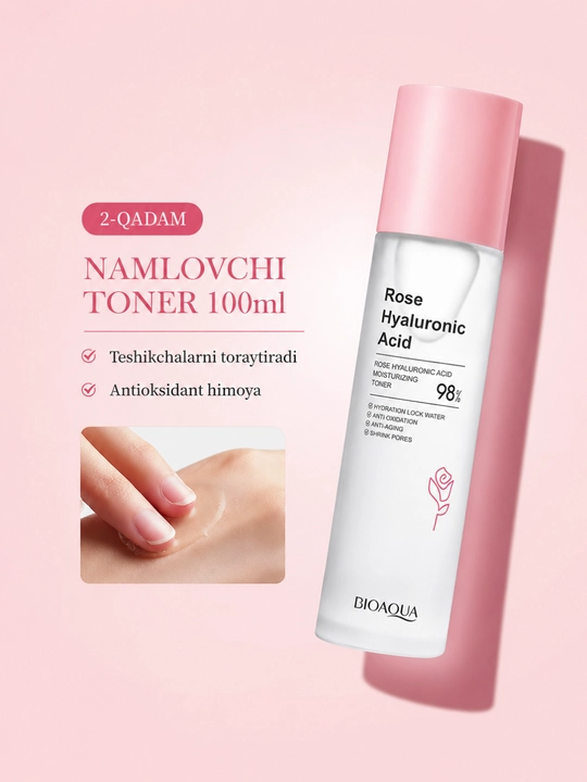 Gialuron kislotali, terini yoshartirish uchun BIOAQUA kosmetik sovg‘a to‘plami