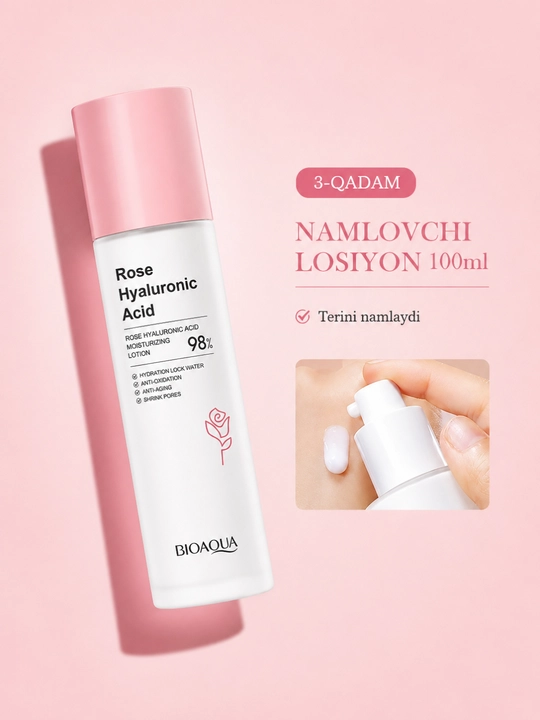 Gialuron kislotali, terini yoshartirish uchun BIOAQUA kosmetik sovg‘a to‘plami
