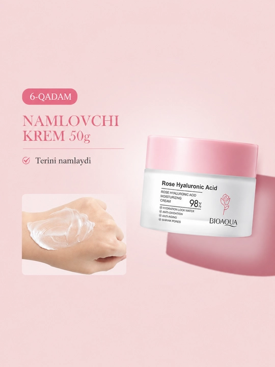 Gialuron kislotali, terini yoshartirish uchun BIOAQUA kosmetik sovg‘a to‘plami