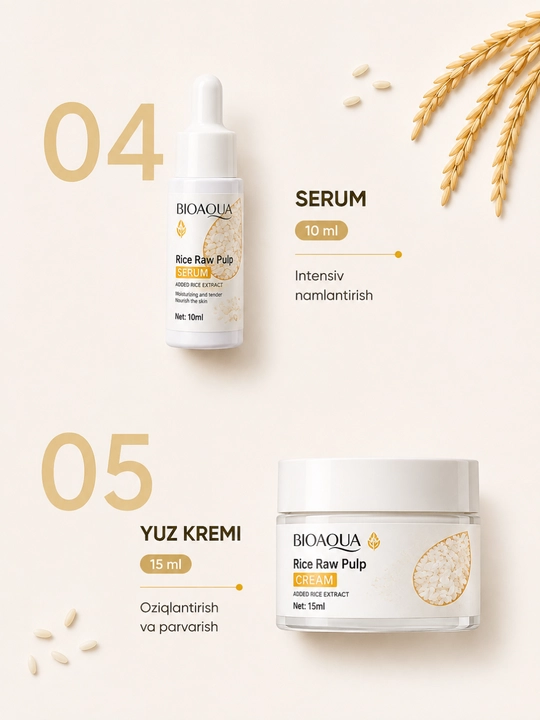 Gialuron kislotali, terini yoshartirish uchun BIOAQUA kosmetik sovg‘a to‘plami