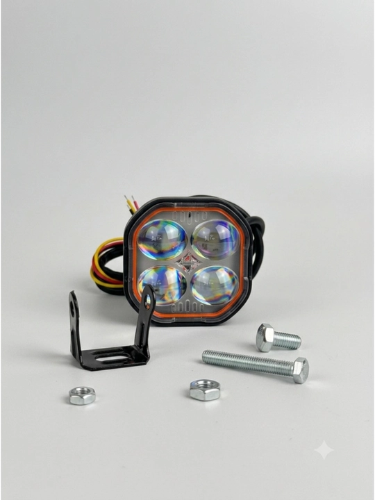 LED фара для мотоцикла и скутера 4 LED, 12V, 16W, IP67, яркий свет