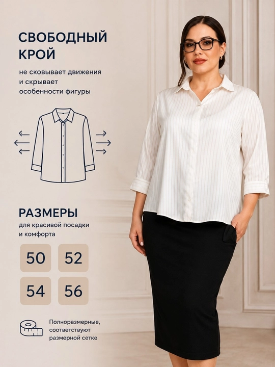 Ayollar bluzkasi katta o‘lcham XL–4XL (50–56), XB + shoyi, Erkin bichimdagi bluzka